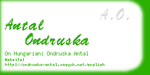 antal ondruska business card